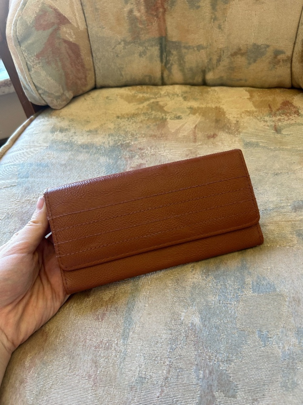 slim brown wallet - like new with little wear